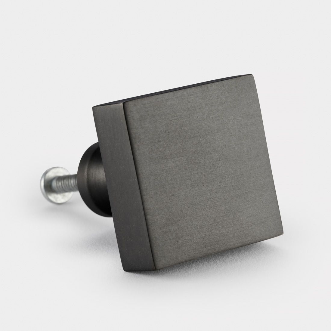 Brass Square Door Knobs in Gunmetal