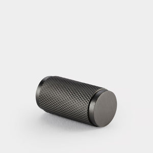 Brass Knurled Cylinder Pulls in Gunmetal