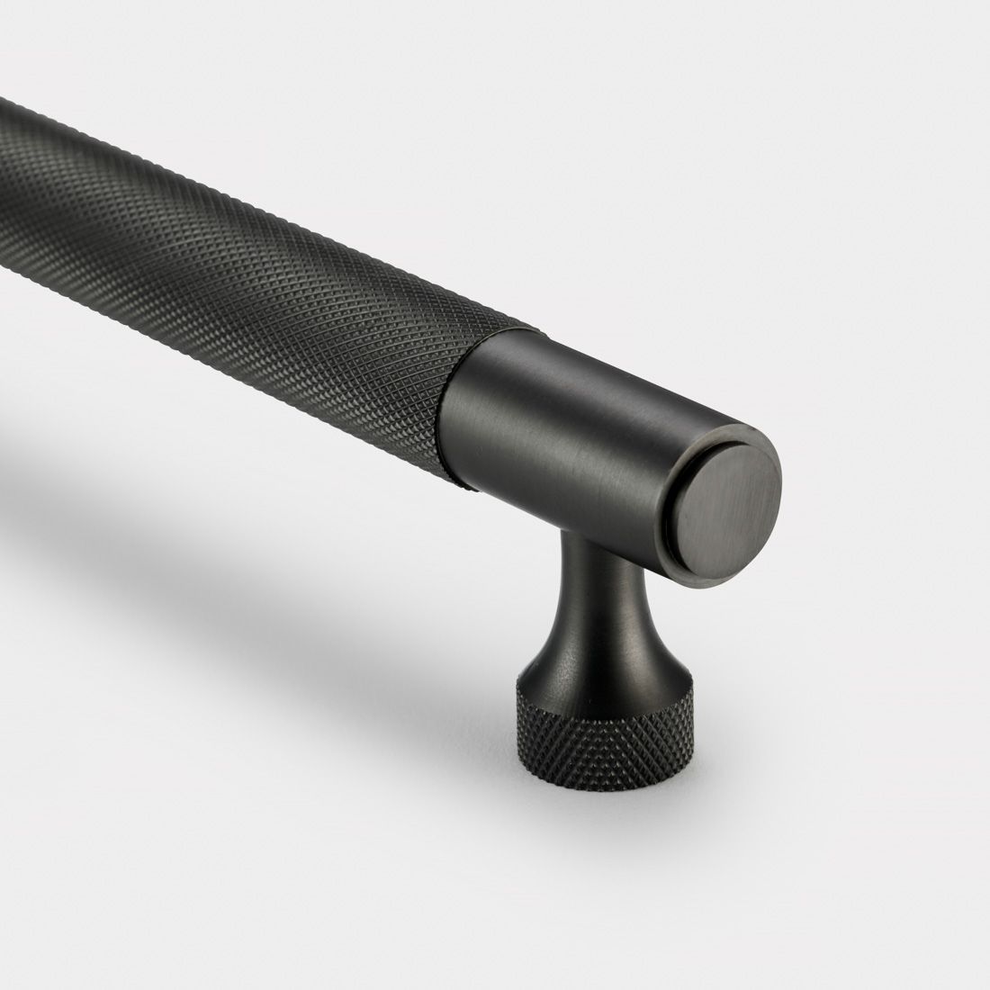 Brass Knurled Cabinet Handles in Gunmetal Grey - 320mm