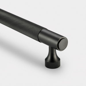 Brass Knurled Cabinet Handles in Gunmetal Grey - 320mm
