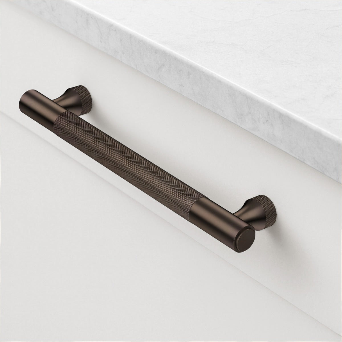 Brass Knurled Cabinet Handles in Bronze
