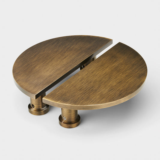 Large Solid Brass Half Moon Handles in Antique