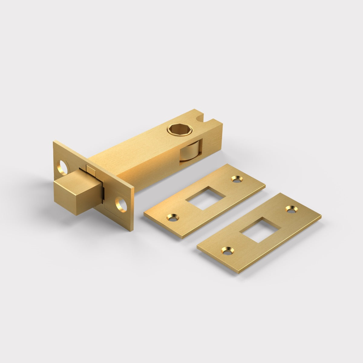 Brass Tubular Bathroom Deadbolt Latch in Satin Brass - 3"