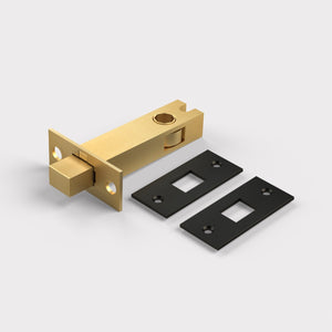 Brass Tubular Bathroom Deadbolt Latch in Black - 3"