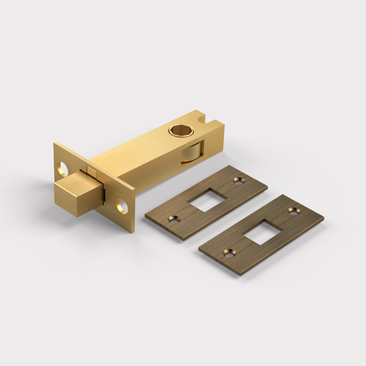 Brass Tubular Bathroom Deadbolt Latch in Antique - 3"