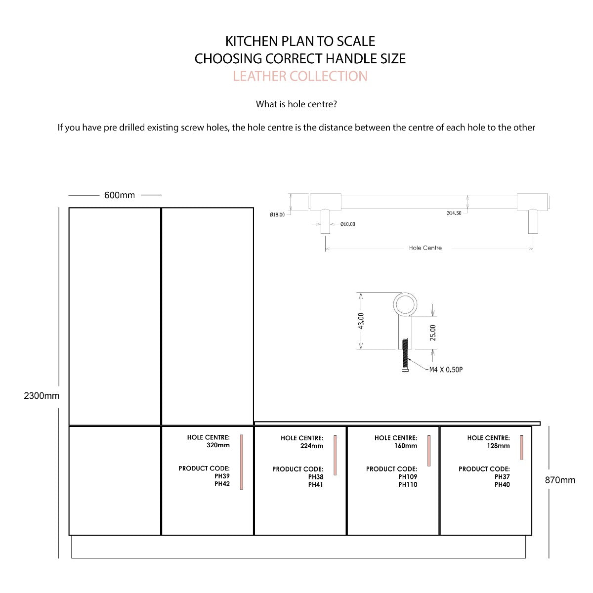 Brass & Pink Leather Cabinet Handles in Silver