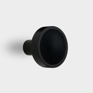 Brass & Black Leather Coat Hook in Black