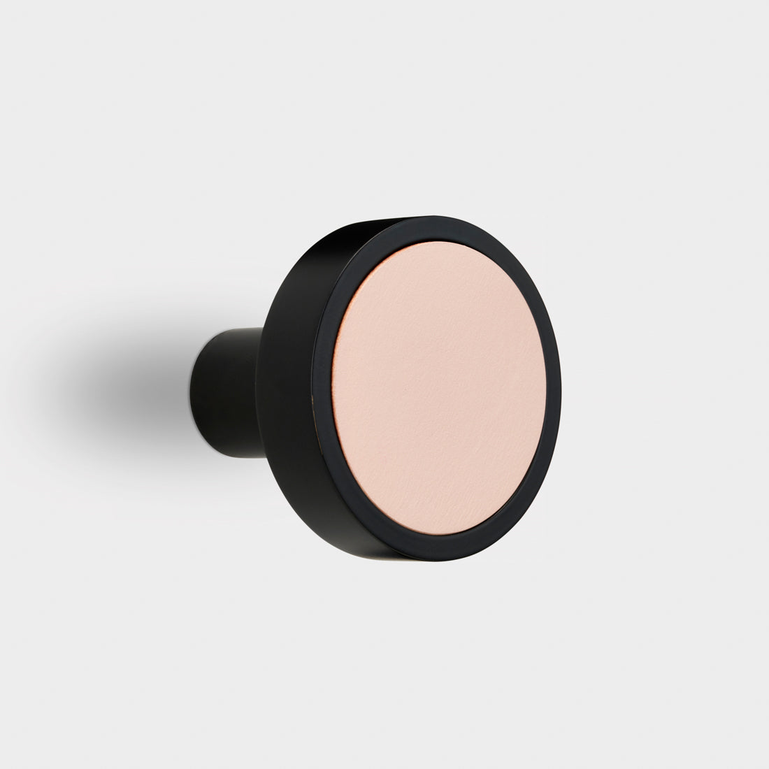 Brass & Pink Leather Coat Hook in Black