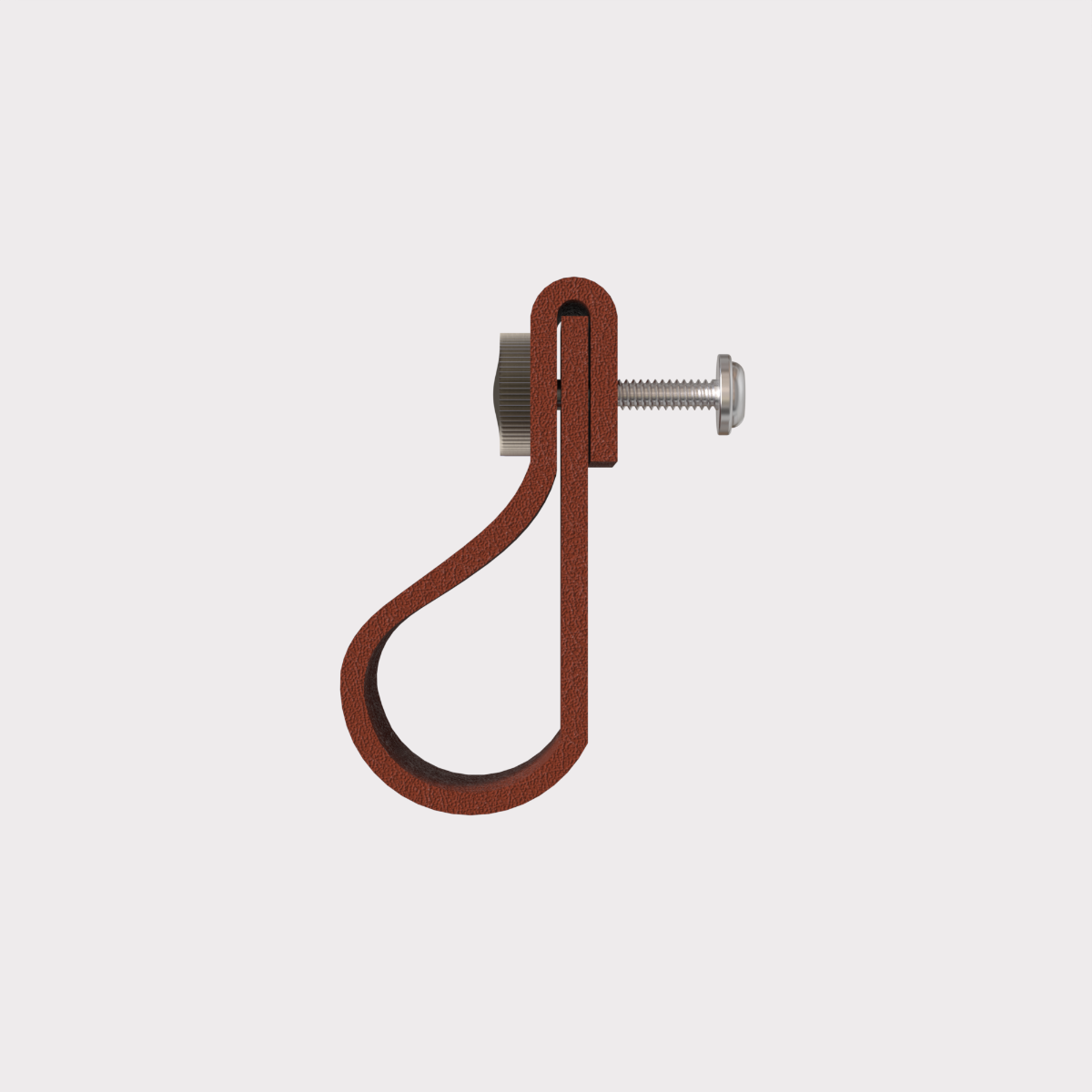 Leather Cabinet Pulls with  Stud in Brown - Small