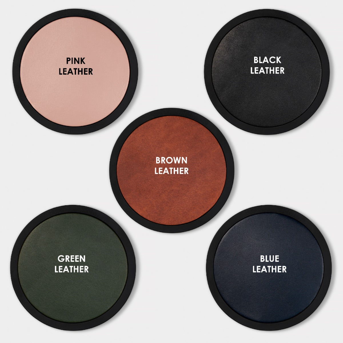 Brass & Leather Number Door Plaque in Black