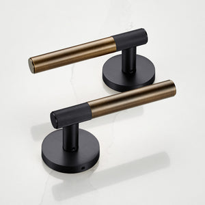 Brass Linear Lever Handle in Antique and Black