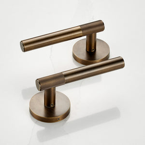 Brass Linear Lever Handle in Antique