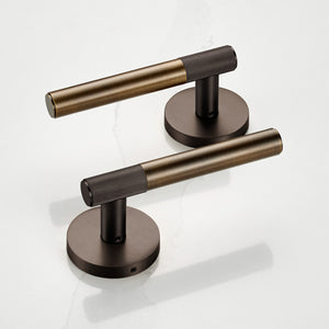 Brass Linear Lever Handle in Antique and Bronze