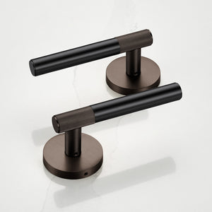 Brass Linear Lever Handle in Black and Bronze