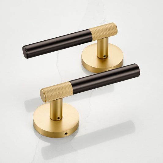 Brass Linear Lever Handle in Bronze and Gold
