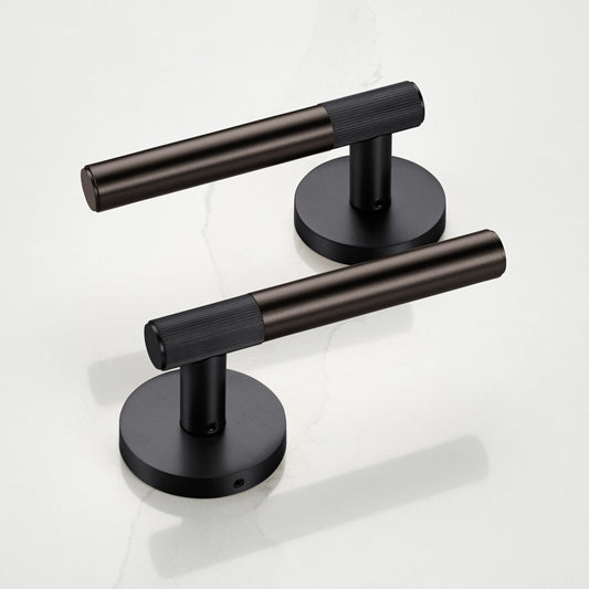 Brass Linear Lever Handle in Bronze and Black