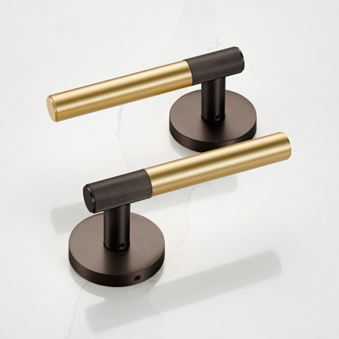 Brass Linear Lever Handle in Gold and Bronze