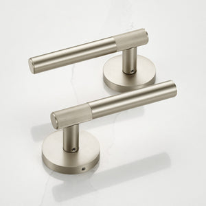 Brass Linear Lever Handle in Silver