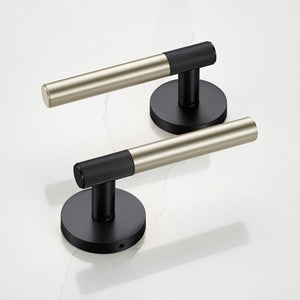 Brass Linear Lever Handle in Silver and Black