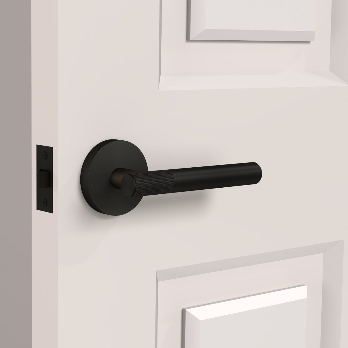 Brass Linear Lever Handle in Black