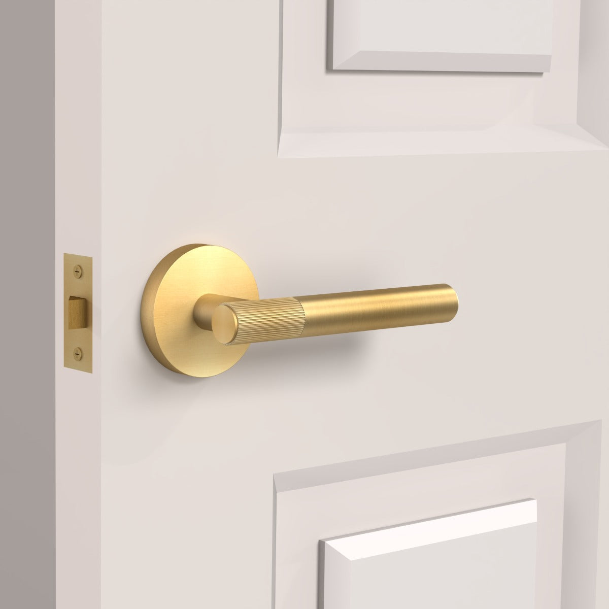 Brass Linear Lever Handle in Gold