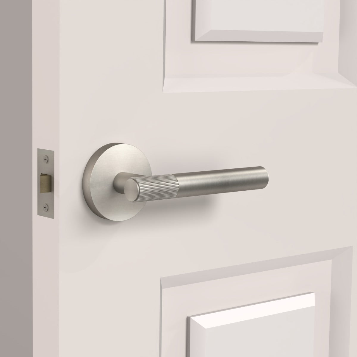 Brass Linear Lever Handle in Silver