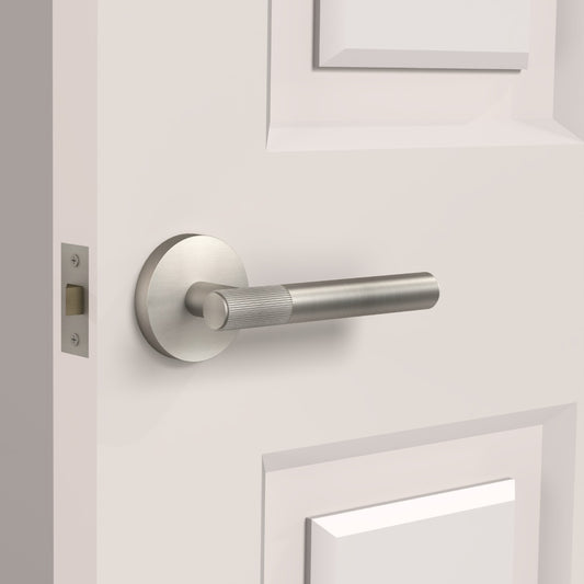 Brass Linear Lever Handle in Silver