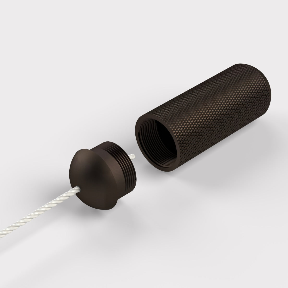 Brass Knurled Cylinder Pull Cord Light Switch in Bronze