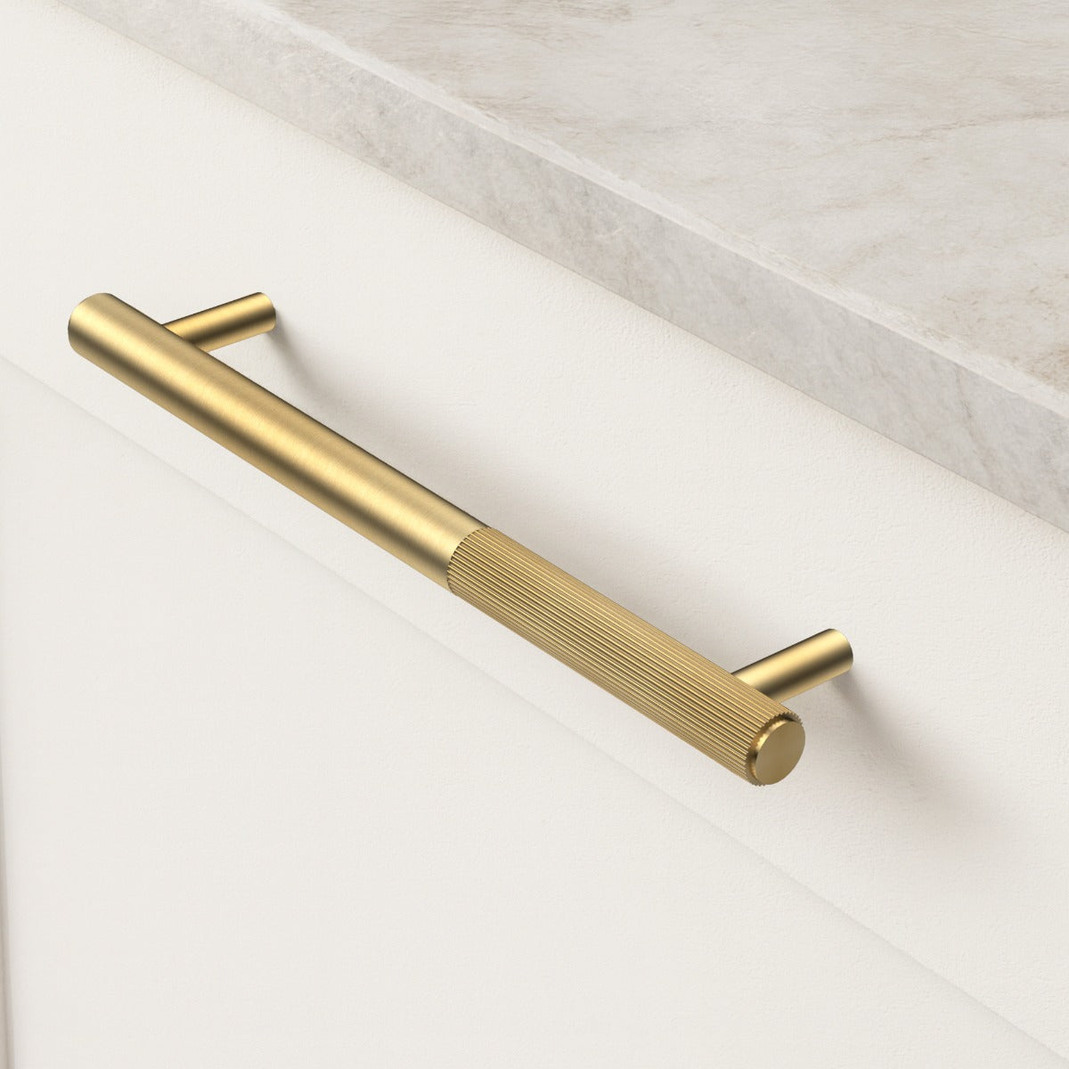 Gold Brass Linear Cabinet Handle with Tip in Gold
