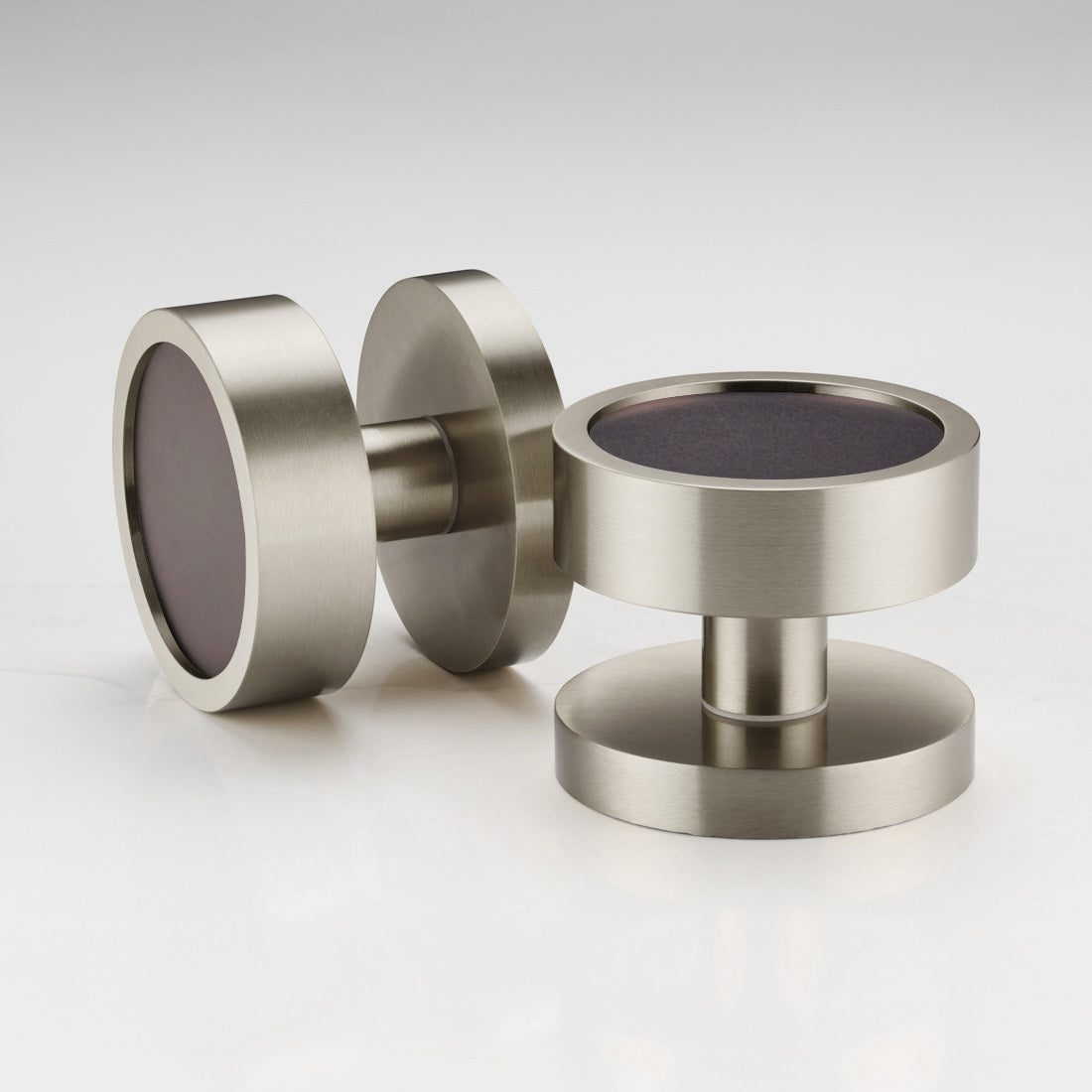 Brass Mortice Door Knobs in Silver