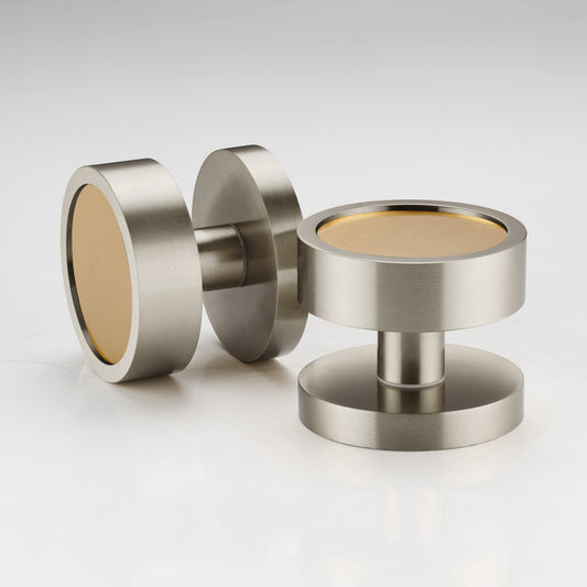 Brass Mortice Door Knobs in Silver