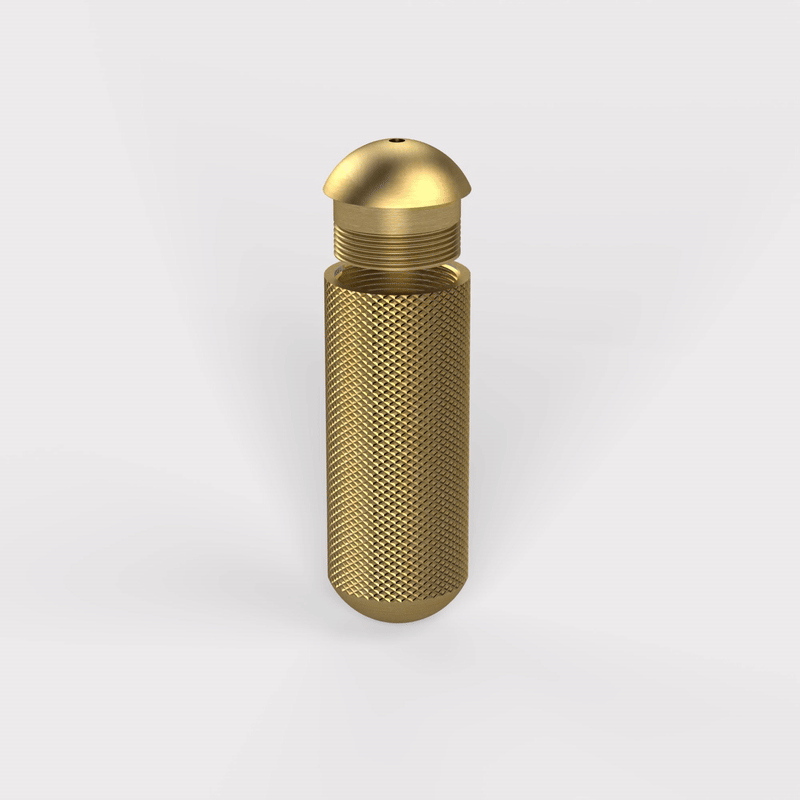 Brass Knurled Cylinder Pull Cord Light Switch in Gold