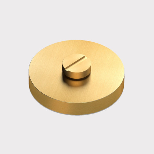Brass Knurled Thumbturn Door Lock Set in Gold