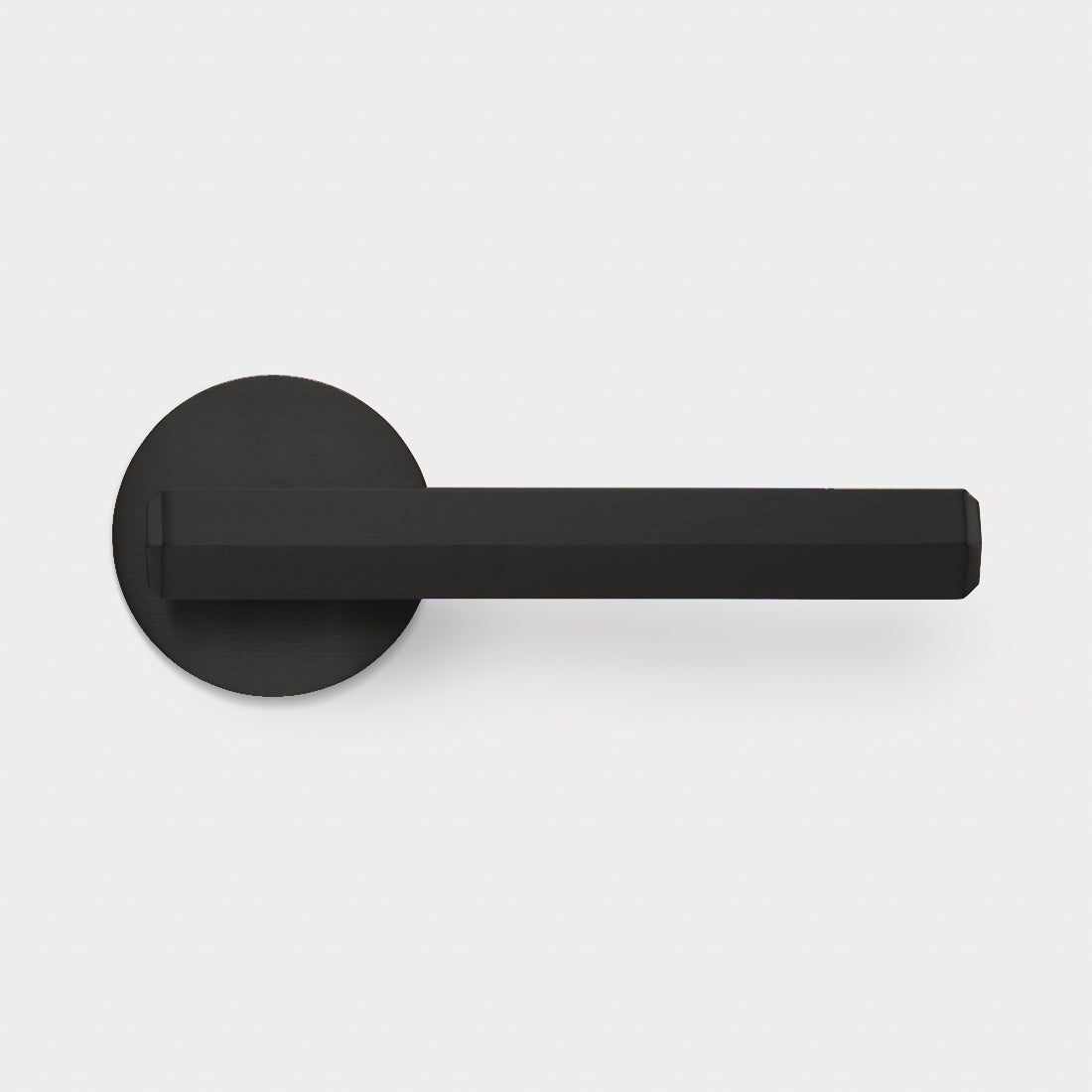 Brass Hexagonal Lever Door Handle in Black