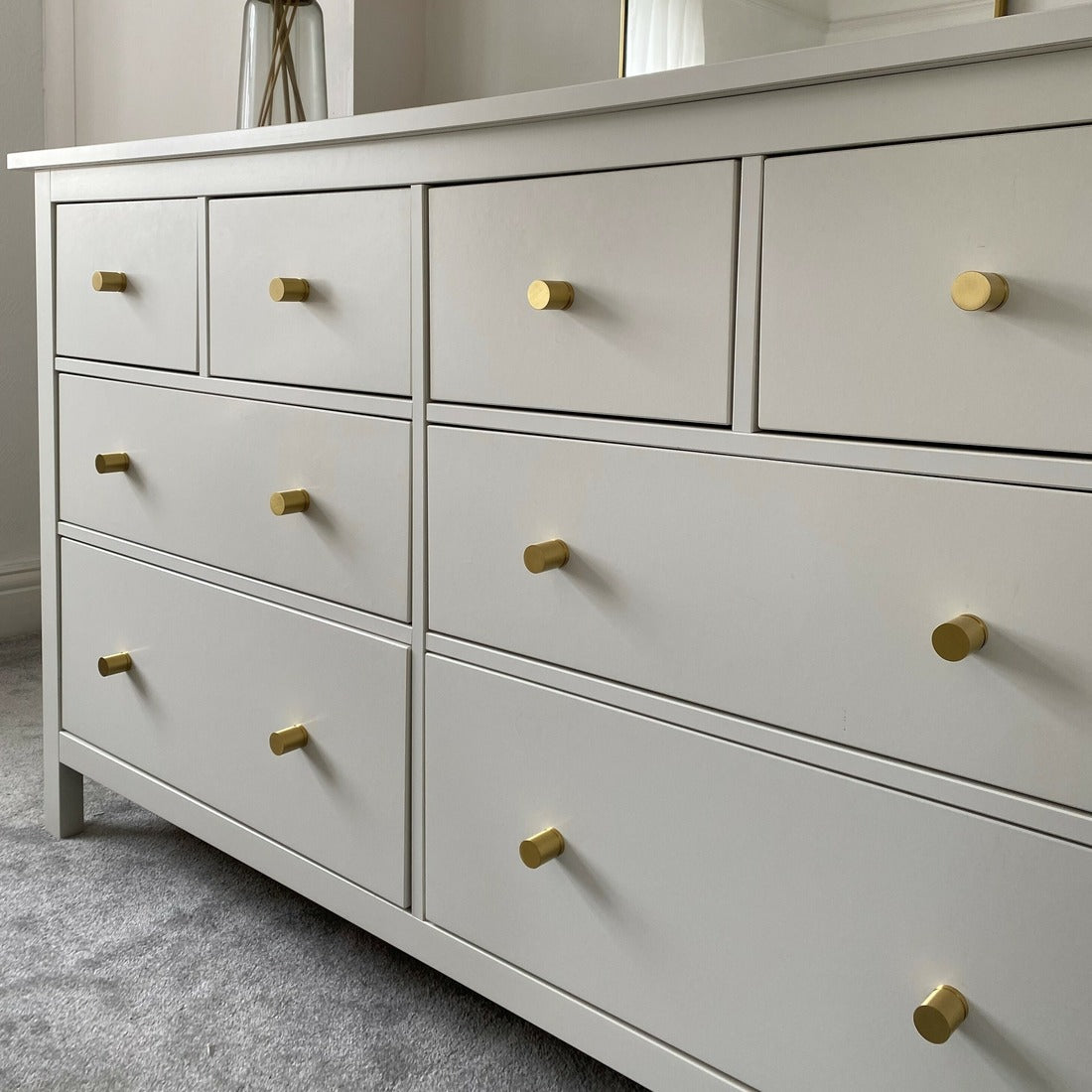 Brass Cylinder Pulls in Gold