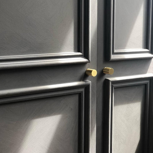 Brass Cylinder Pulls in Gold