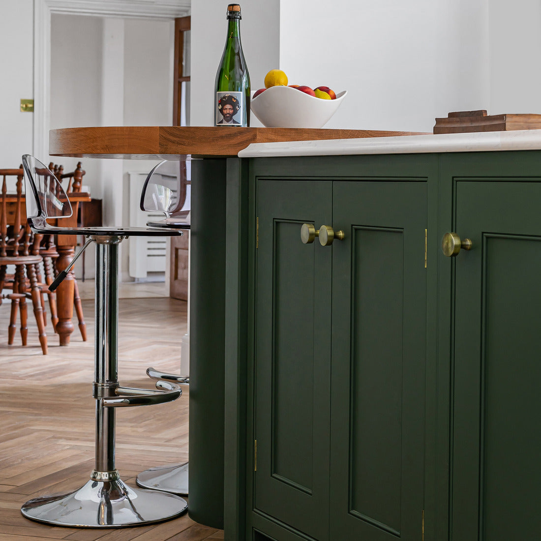 Brass Round Door Knobs in Antique