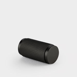 Brass Knurled Cylinder Pulls in Black