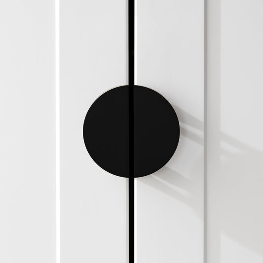 Small Solid Brass Half Moon Handles in Black