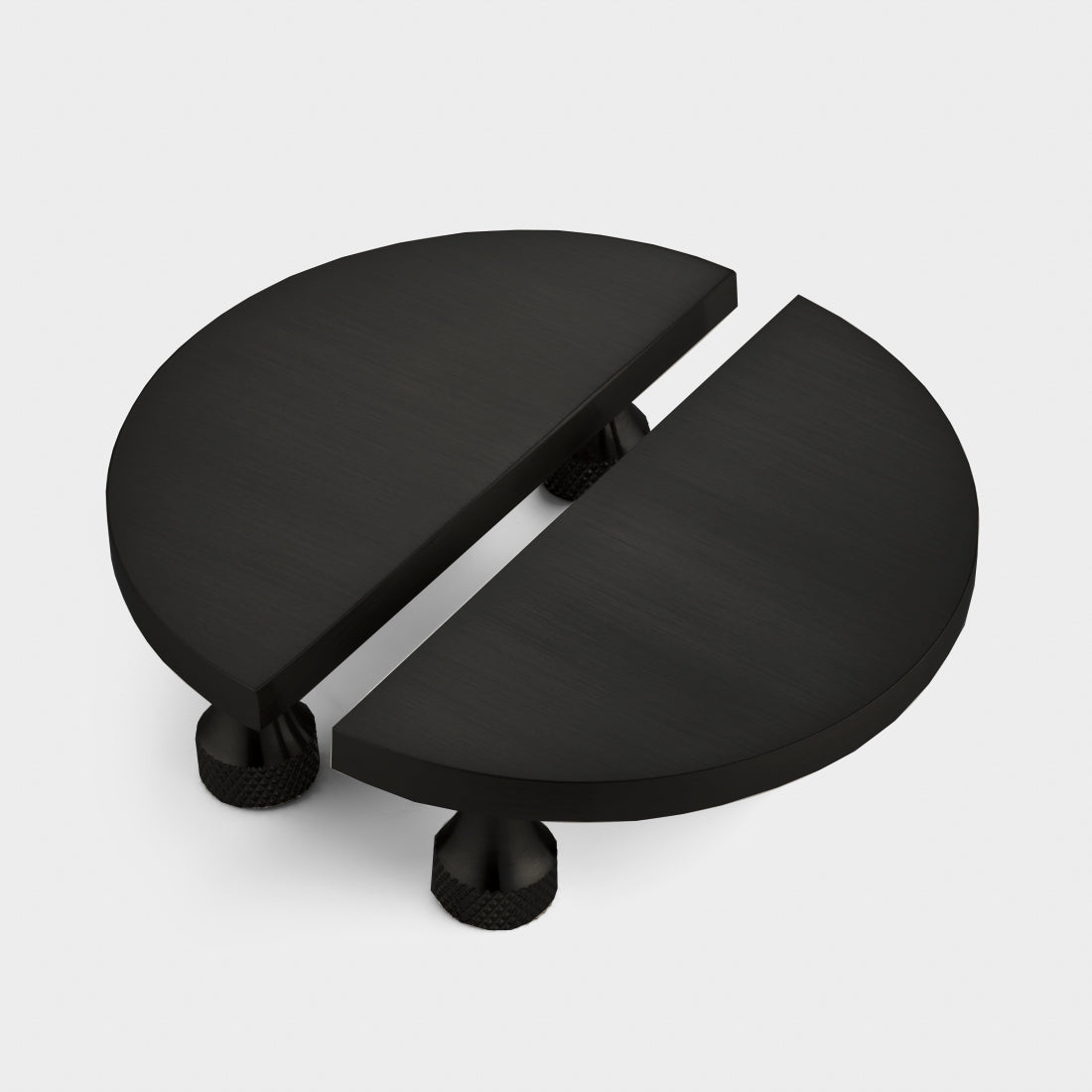 Small Solid Brass Half Moon Handles in Black