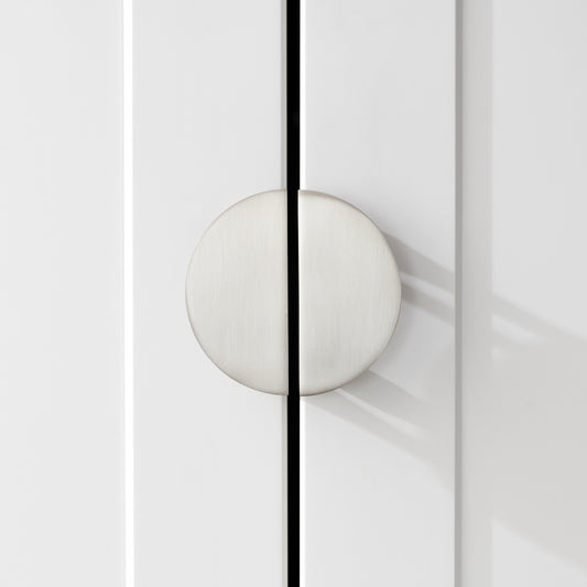 Small Solid Brass Half Moon Handles in Silver