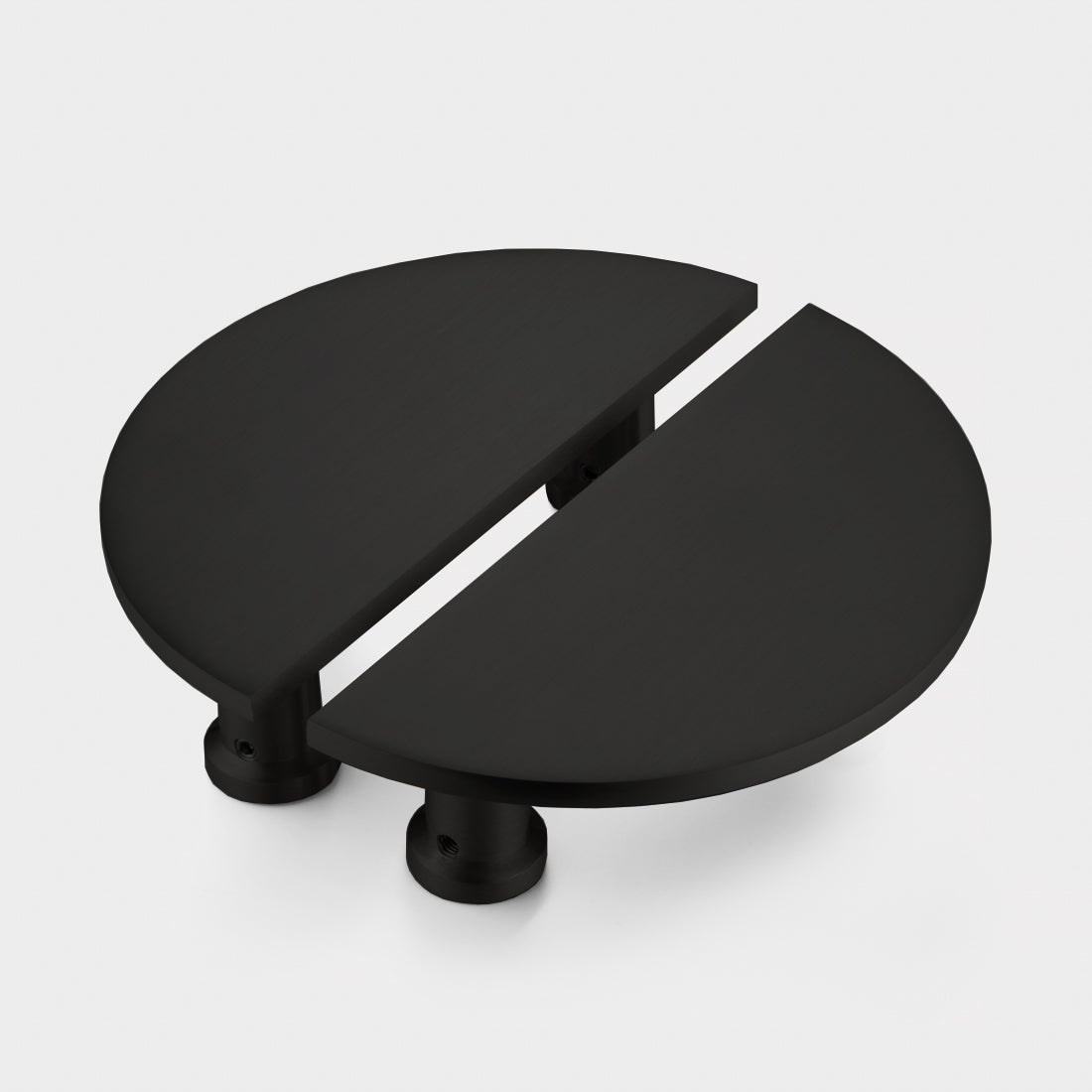 Large Solid Brass Half Moon Handles in Black