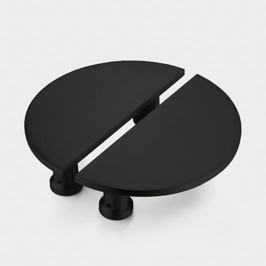 Large Solid Brass Half Moon Handles in Black