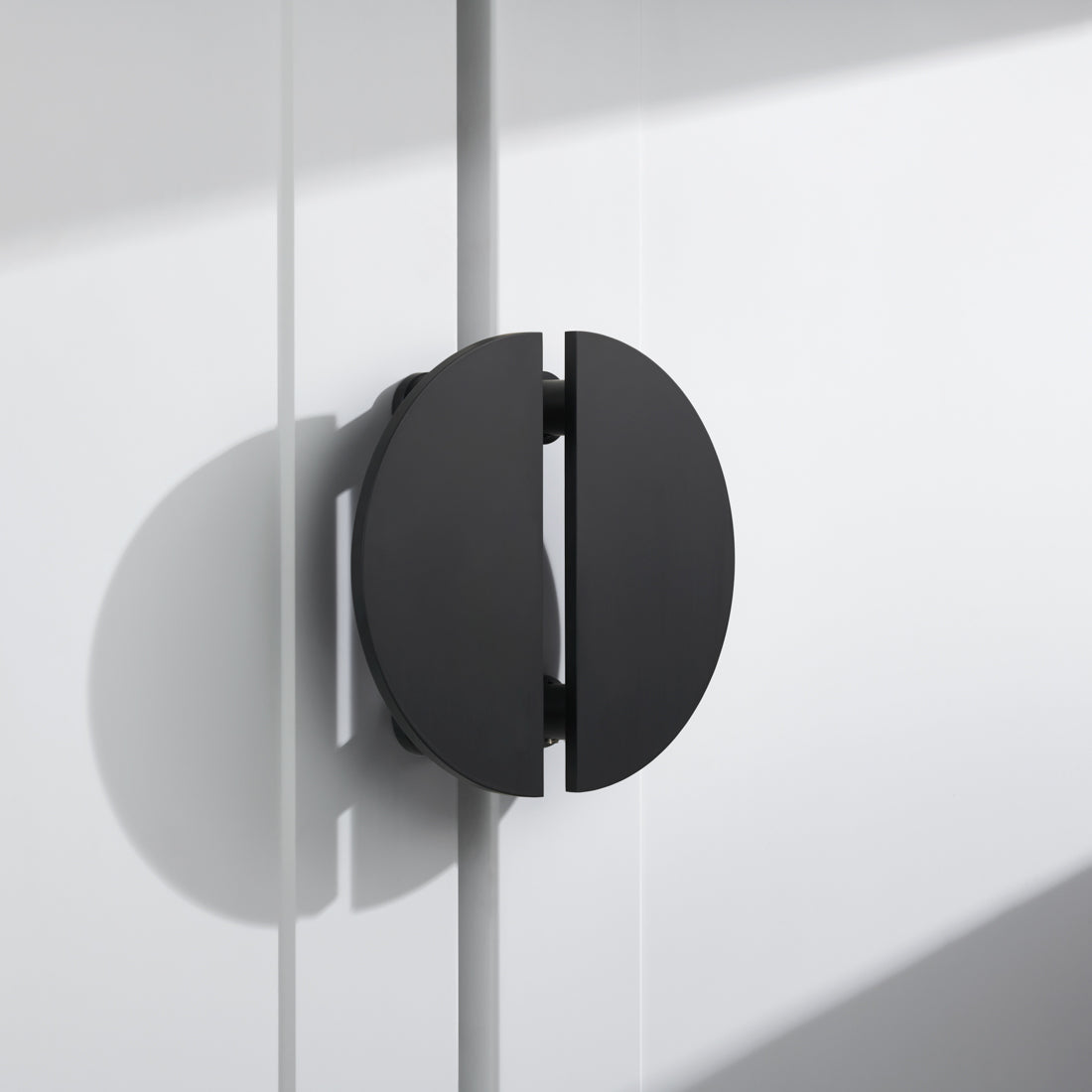 Large Solid Brass Half Moon Handles in Black