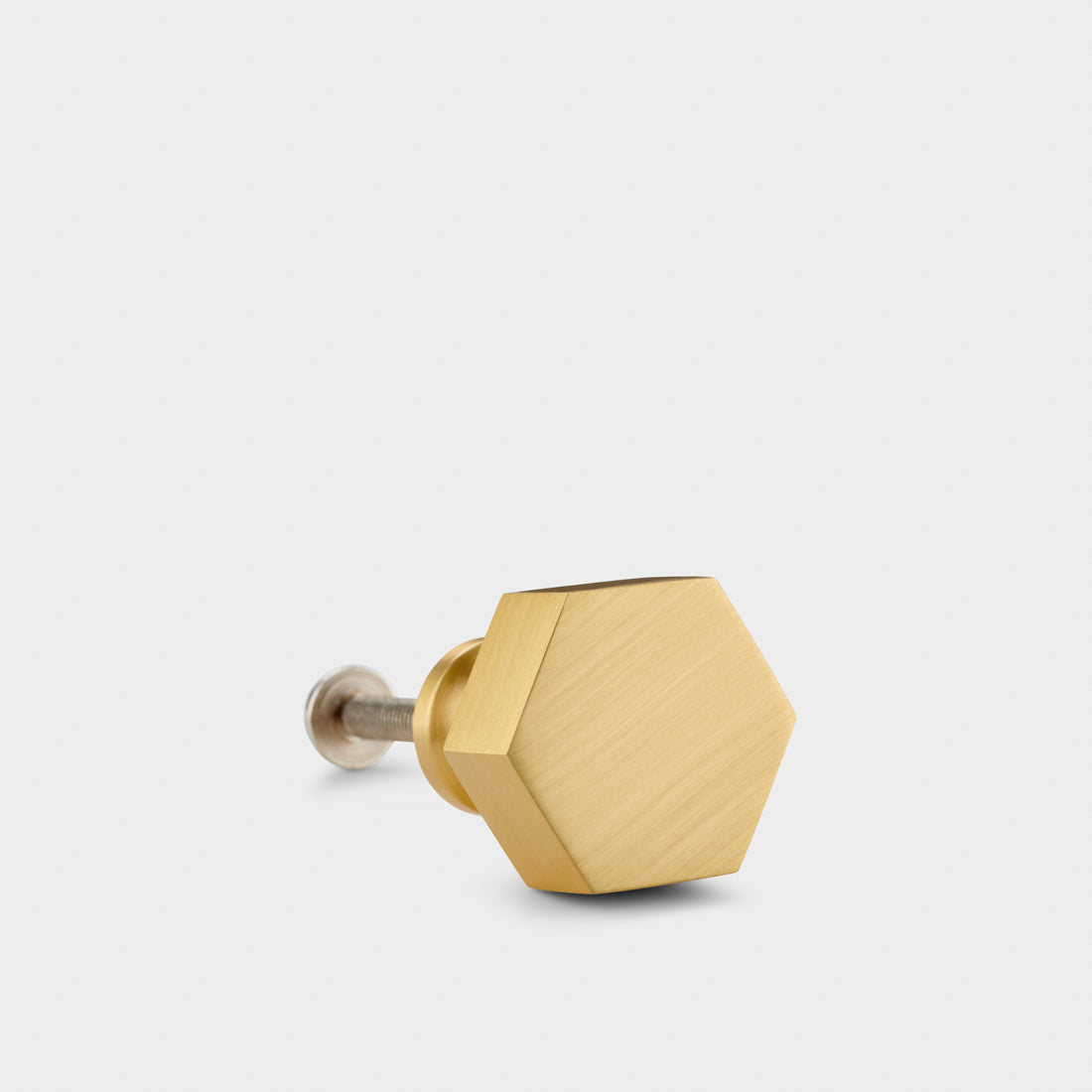 Small Solid Brass Hexagonal Door Knobs in Gold