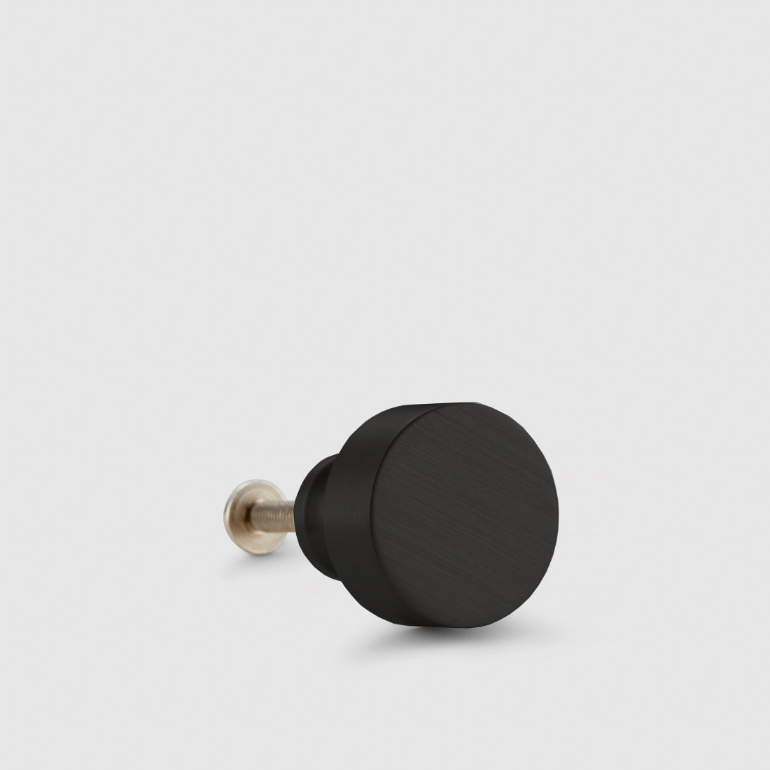 Brass Round Door Knobs in Black - Small