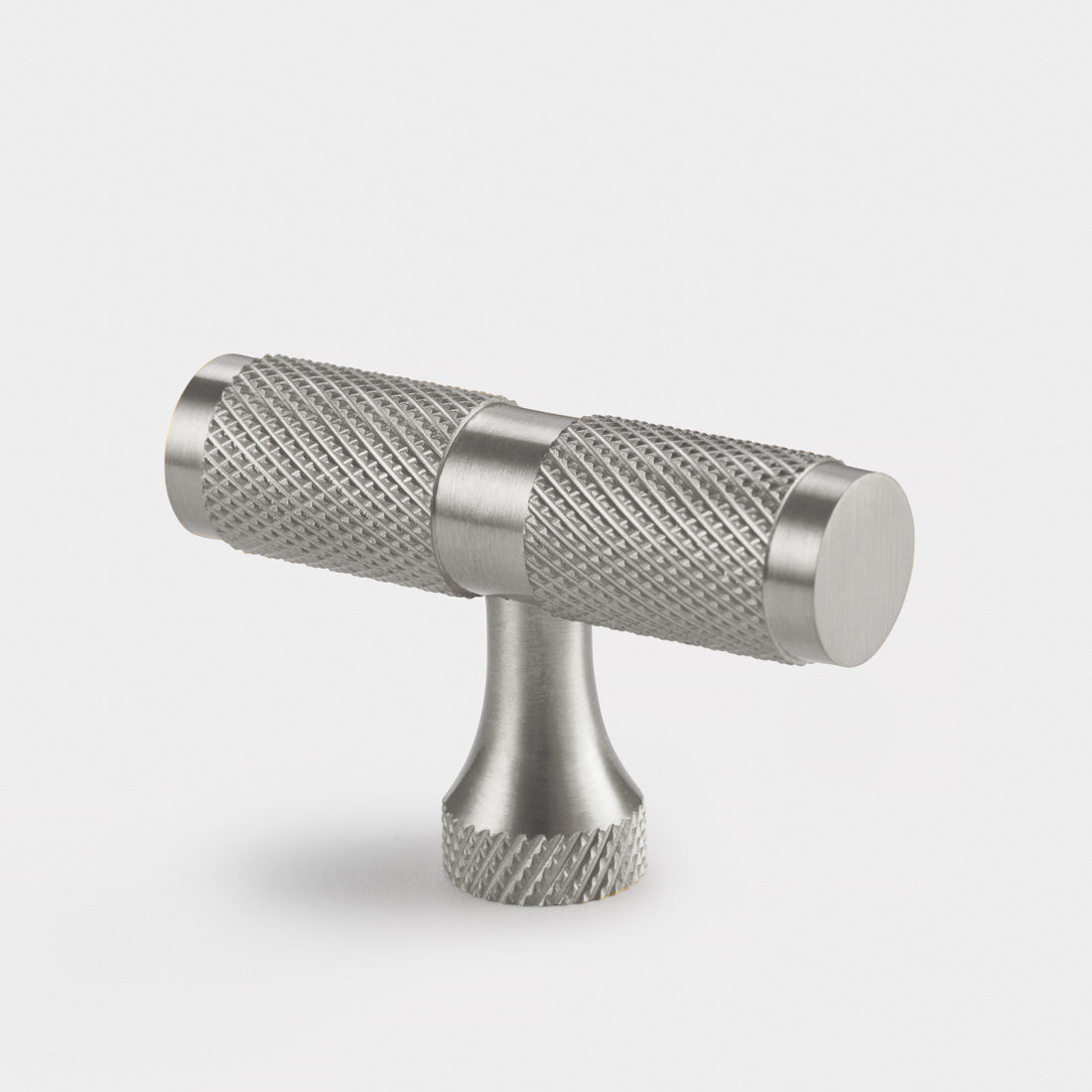 Brass Knurled T Bars in Silver
