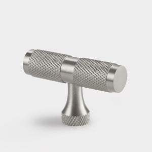 Brass Knurled T Bars in Silver