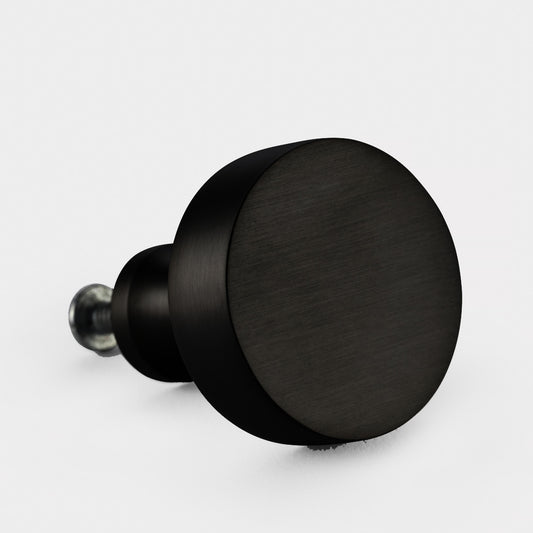 Brass Round Door Knobs in Black