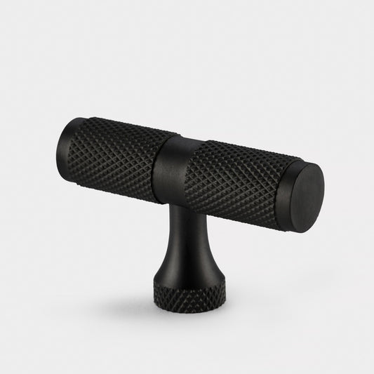 Brass Knurled T Bars in Black